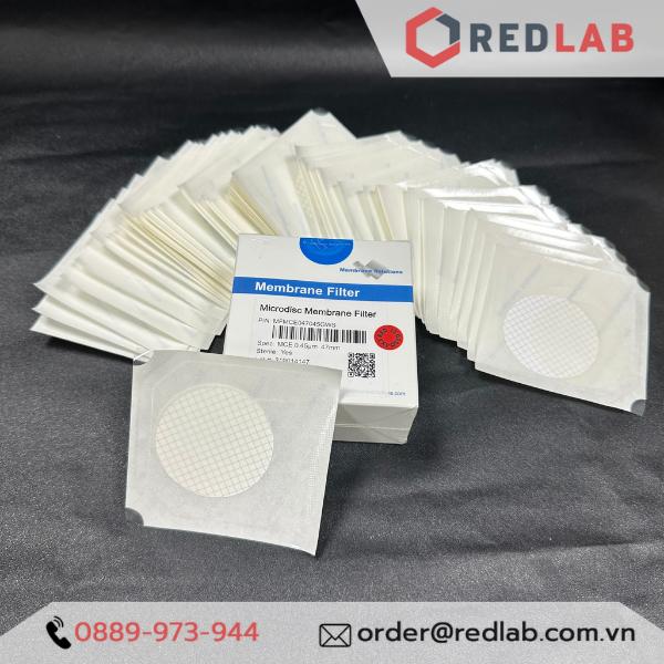 Màng lọc vi sinh MCE đường kính 47mm, lỗ lọc 0.45 µm, tiệt trùng từng tờ , microdisc membrane filter