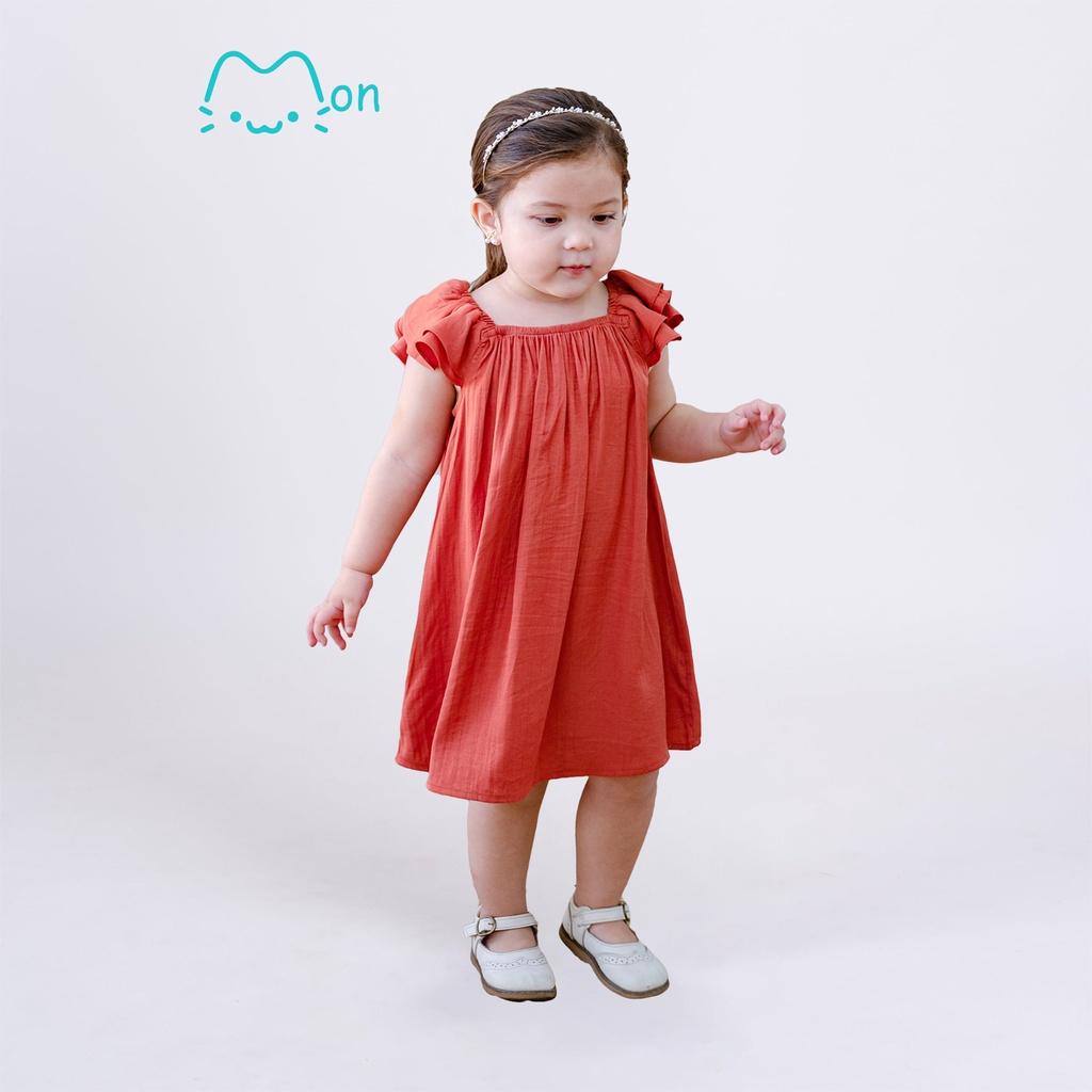 Đầm maxi cho bé gái, đầm mặc nhà bé gái chất đũi tằm nhẹ mát, hợp mặc nhà đi chơi, bé từ 2,3,4,5,6 tuổi MonBabies MV25