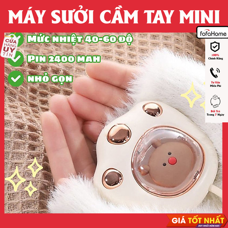 Máy Sưởi Mini Cầm Tay Máy Sưởi Cầm Tay Đa Chức Năng Thông Minh Nhỏ Gọn Bỏ Túi Hình Tay Mèo Giao Màu Ngẫu Nhiên