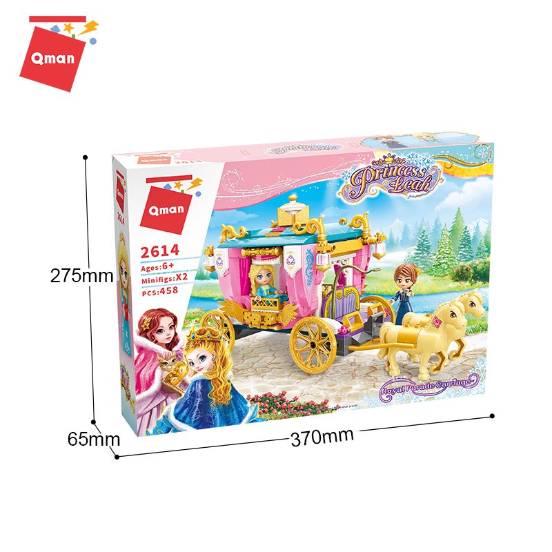 Đồ chơi xếp hình Xe ngựa hoàng gia dành cho bé gái Qman 2614