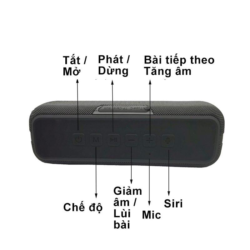 Loa Bluetooth Công Suất Lớn Âm thanh Bass Loa di động Không dây Ngoài trời Không thấm nước - Hàng Chính Hãng PKCB