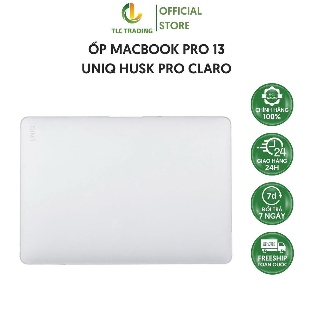 HÀNG CHÍNH HÃNG - Ốp dành cho Macbook UNIQ Husk Pro Claro Dành Cho Macbook Pro 13 (2020/M1) Trong Mờ Tối Giản Mịn Nhẹ Đẹp