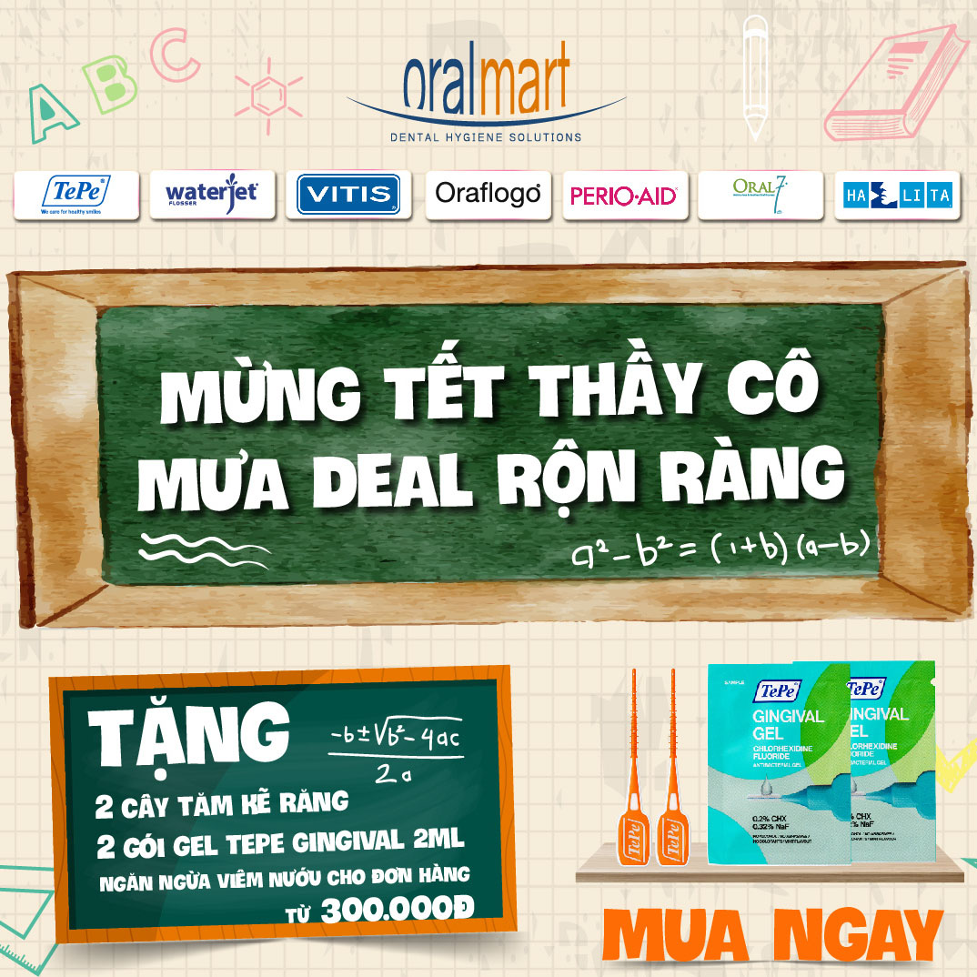 2 Gói Gel Fluor và Chlor đặt vùng nướu răng Tepe Gingival + 4 cây tăm kẽ răng Tepe Easypick