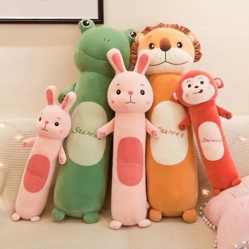 Gối ôm hình thú siêu mịn co giãn 4 chiều cực êm, gấu bông quà tặng cho bé