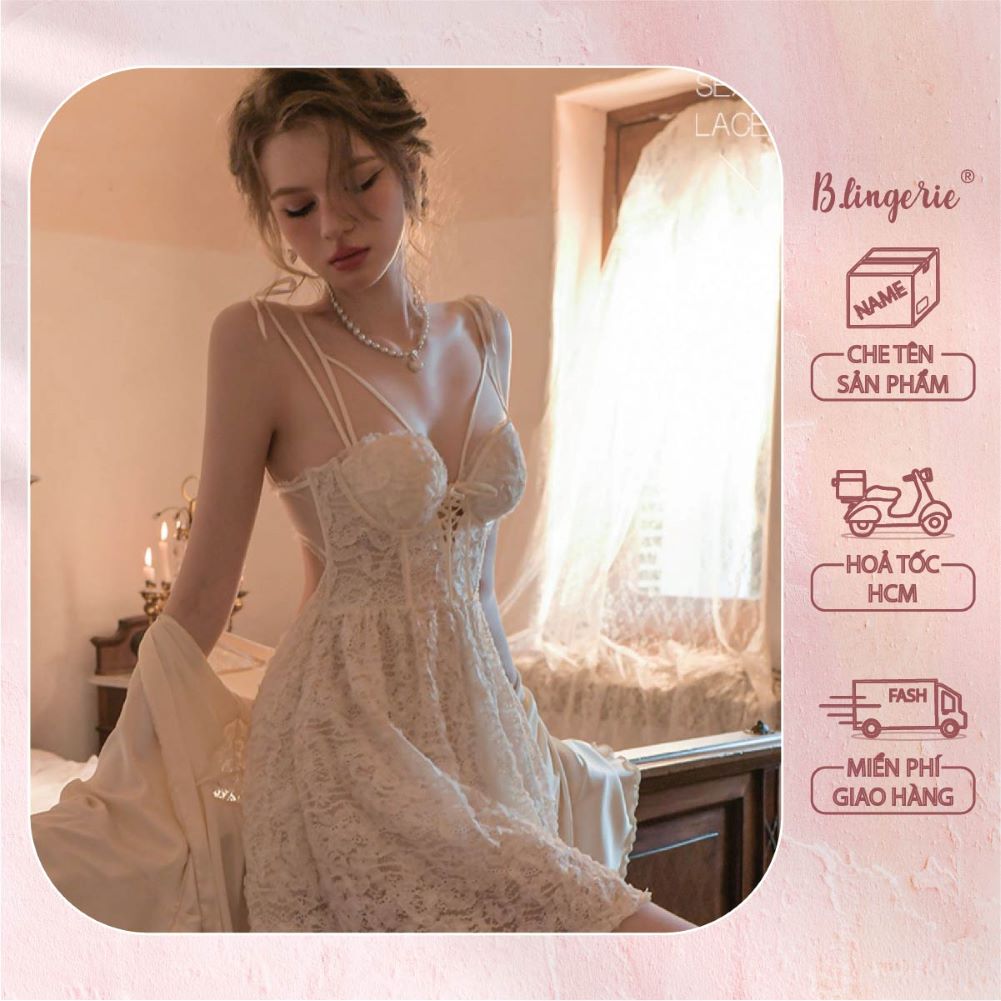 Váy Ngủ Hoa Ren Nữ Tính (Không Kèm Áo Choàng) - B.Lingerie
