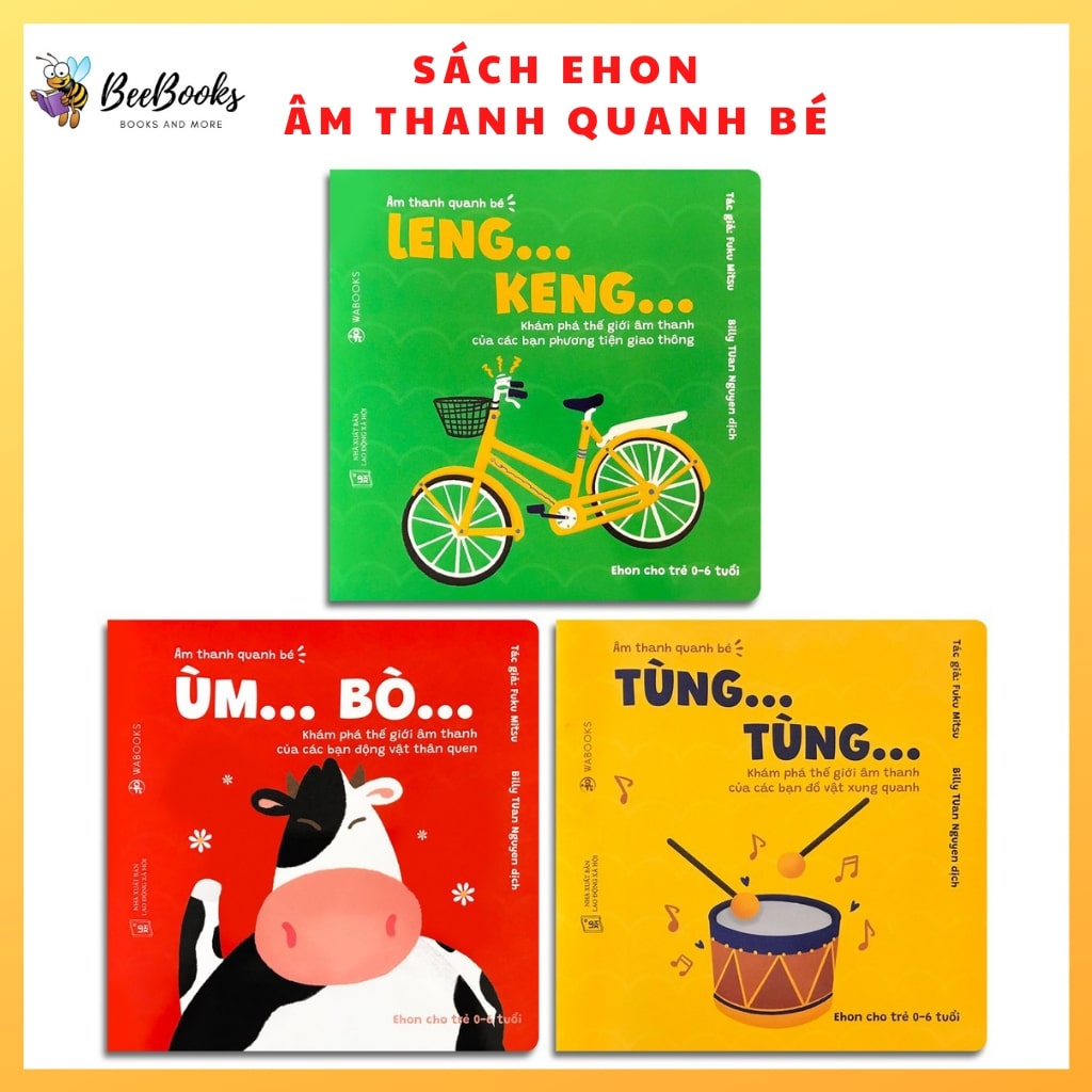 Sách Ehon Nhật Bản- Bộ Sách Âm Thanh Quanh Bé Dành Cho Bé Từ 0-6 Tuổi- Sách Ehon Khám Phá Thế Giới Âm Thanh Diệu Kỳ