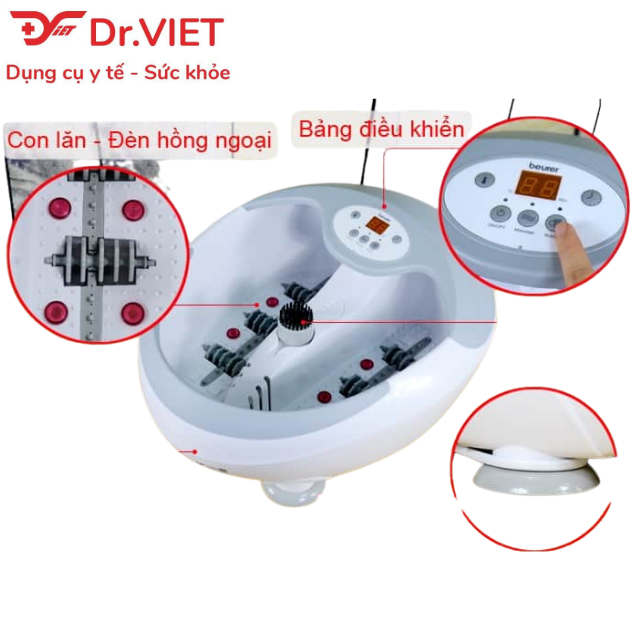 Bồn Ngâm Chân Beurer đa năng FB50 - Máy ngâm chân massage cao cấp tăng cường sức khỏe cho đôi chân, giảm đau, êm dịu thần kinh, giảm stress; thư giãn và phục hồi