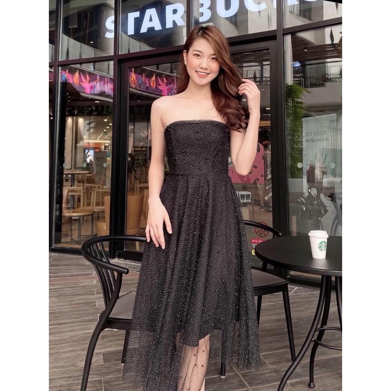 Đầm cúp ngực đầm xoè cúp ngực đầm dự tiệc kim tuyến quyến rũ - MN82 - Đầm Váy Mina