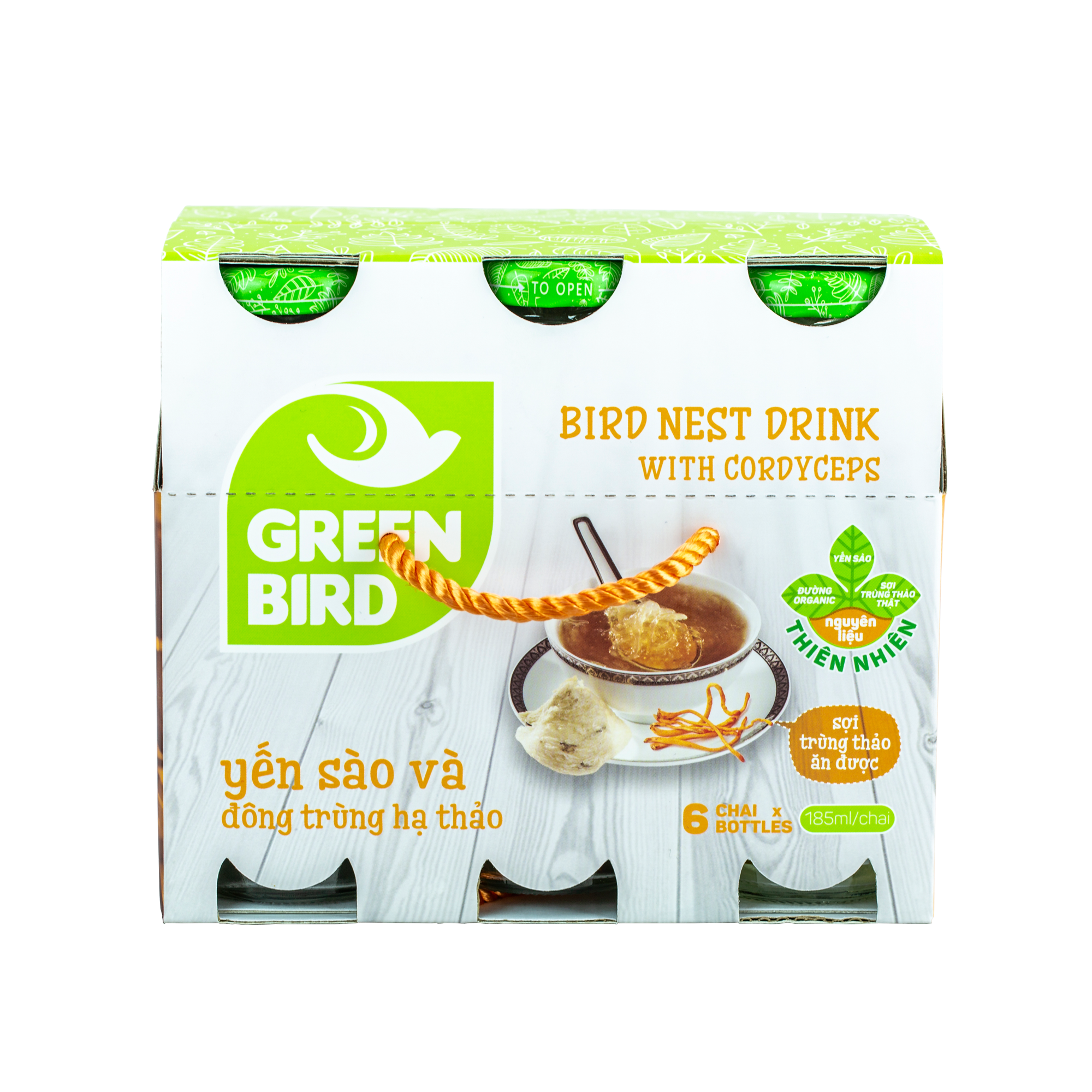 Lốc Green Bird - Nước Uống Bổ Dưỡng Yến Sào Và Đông Trùng Hạ Thảo -