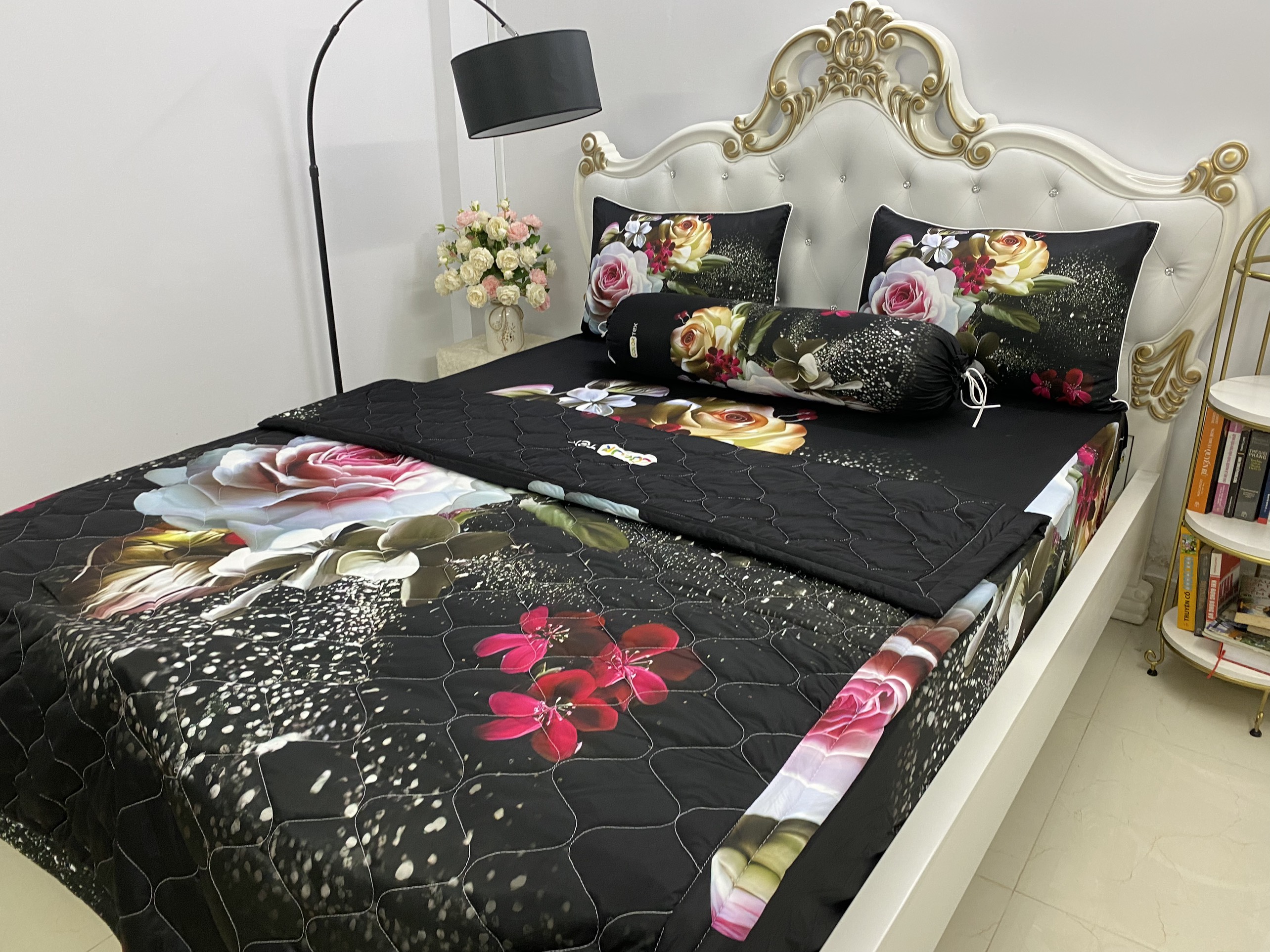 Bộ Drap mền + áo gối thun Ý 5D Cao Cấp , mát lạnh, thấm hút tốt.