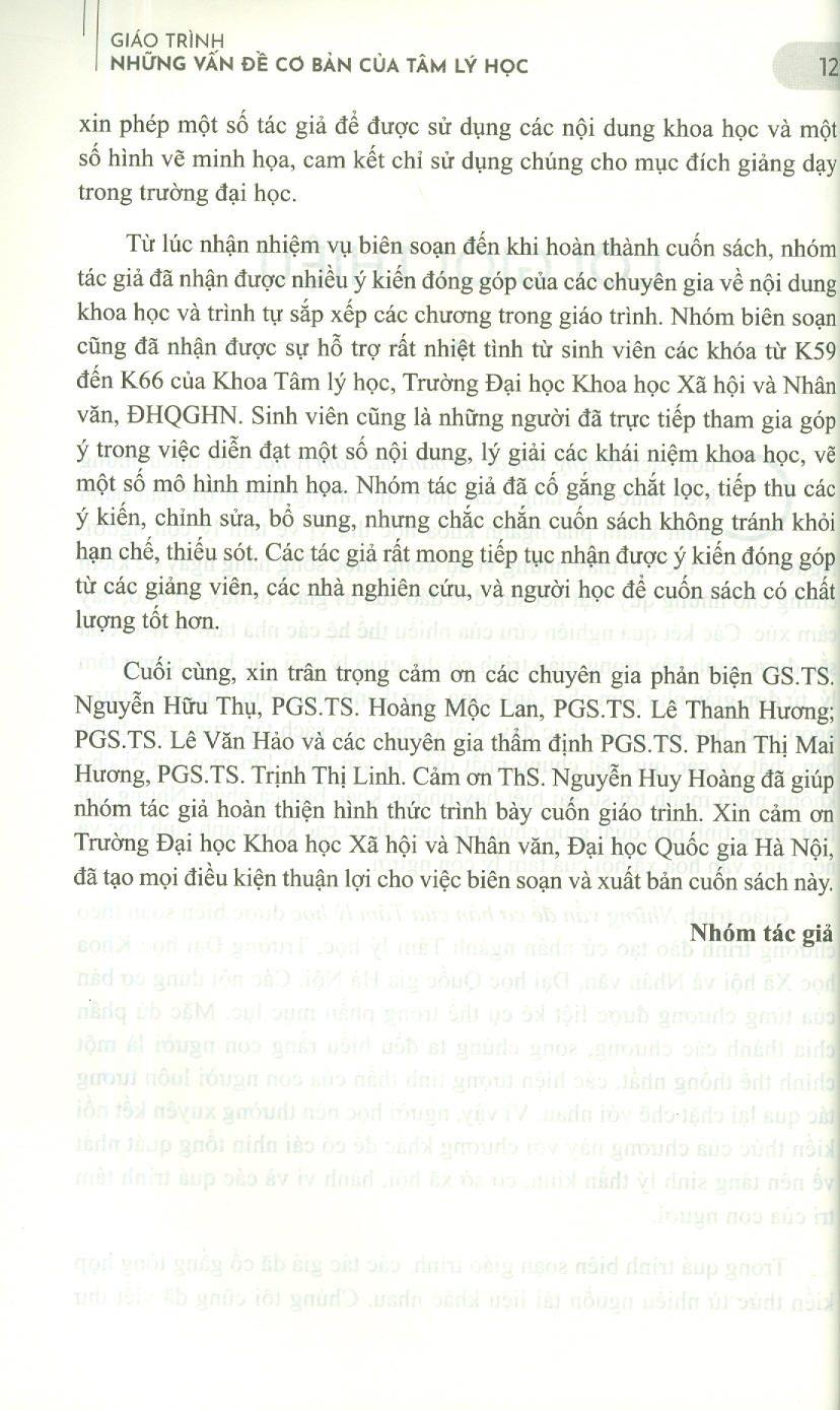 Những Vấn Đề Cơ Bản Của Tâm Lý Học (Giáo Trình Dành Cho Hệ Cử Nhân)