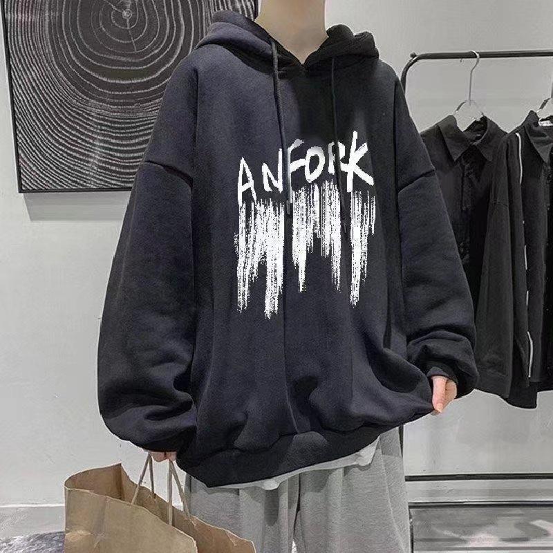 Áo Hoodie Tay Dài Dáng Rộng Phong Cách Hàn Quốc Thời Trang Thu Đông Cho Nam Giới