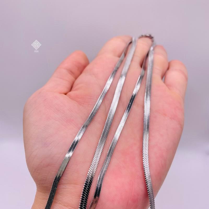 Vòng cổ nam - titan unisex sợi mì, Vòng cổ titan lụa mỏng không phai màu không rỉ sét trangsucpt