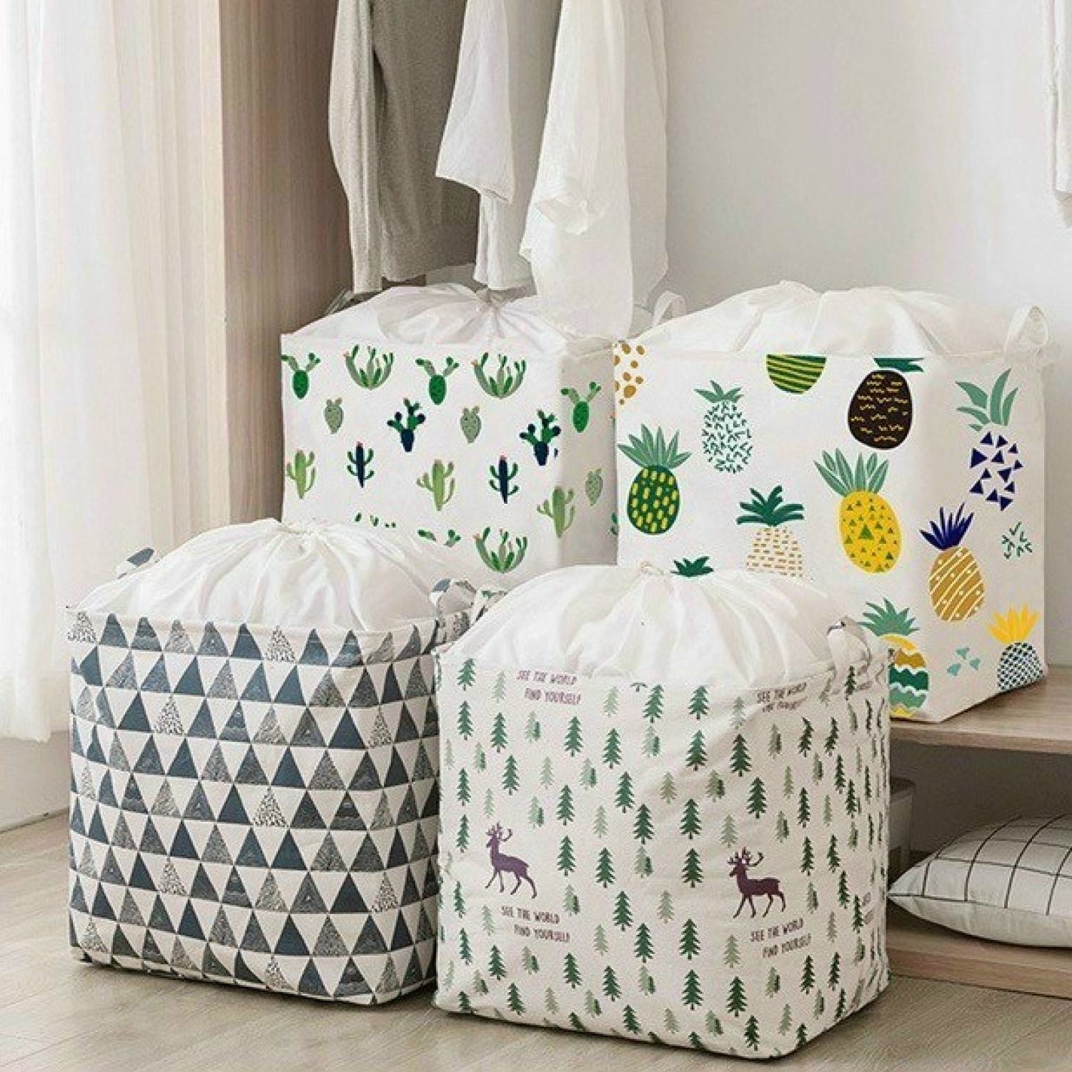 Túi đựng quần áo chăn màn vải canvas không thấm nước, giỏ đựng đồ đa năng ️SIZE TO 100 LÍT️