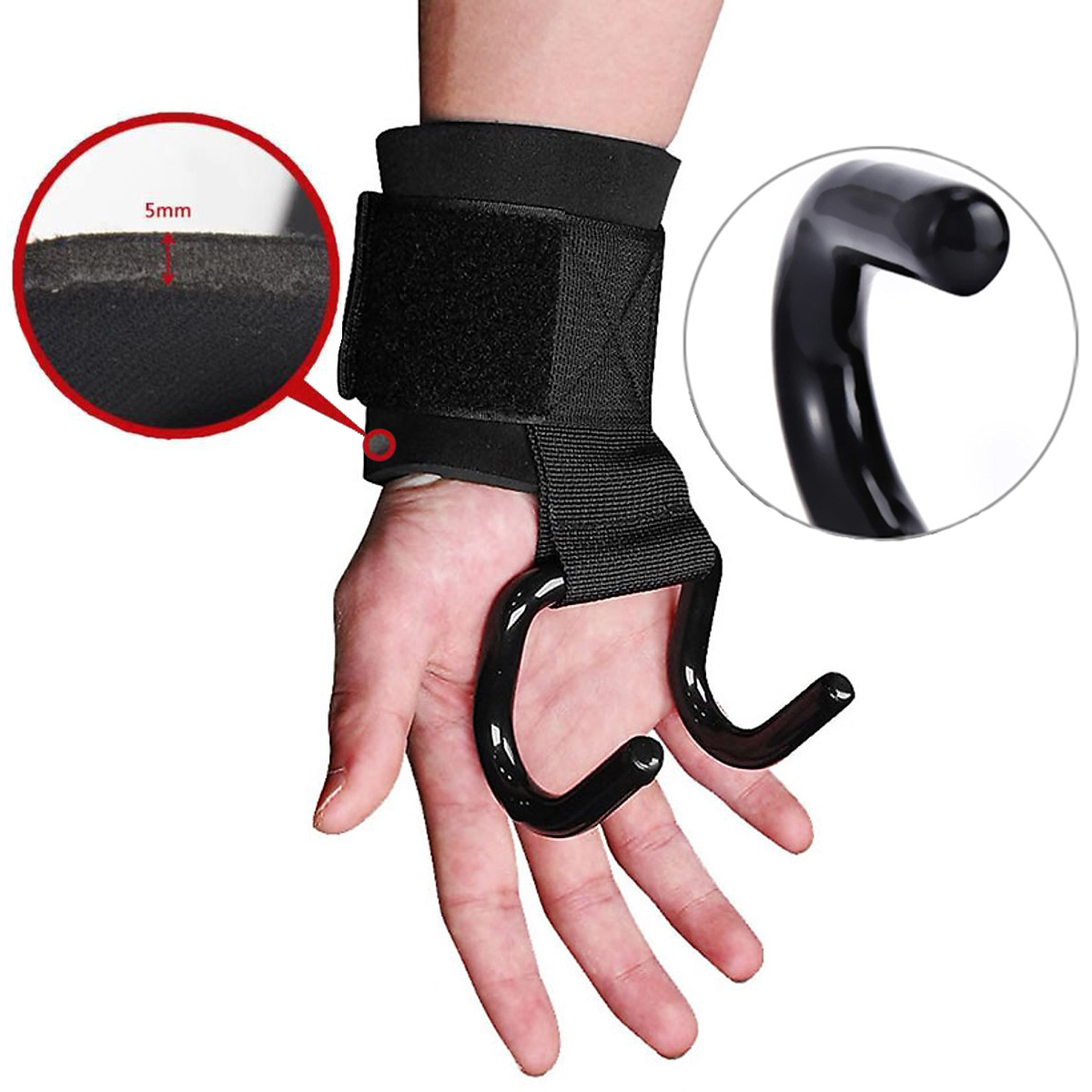 Quấn cổ tay có móc hỗ trợ nâng tạ , kéo xà , tập xô Lamsportgng