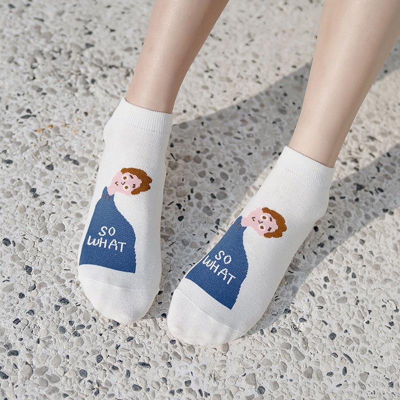 Vớ Tất Cổ Ngắn So What Cotton Kháng Khuẩn Freesize Nam Nữ 36-42 MRSOCKS VN100