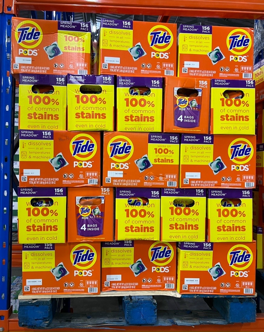 thùng  4 túi Viên giặt Tide PODS Spring Meadow - 156 viên ( Túi 42v *4 )