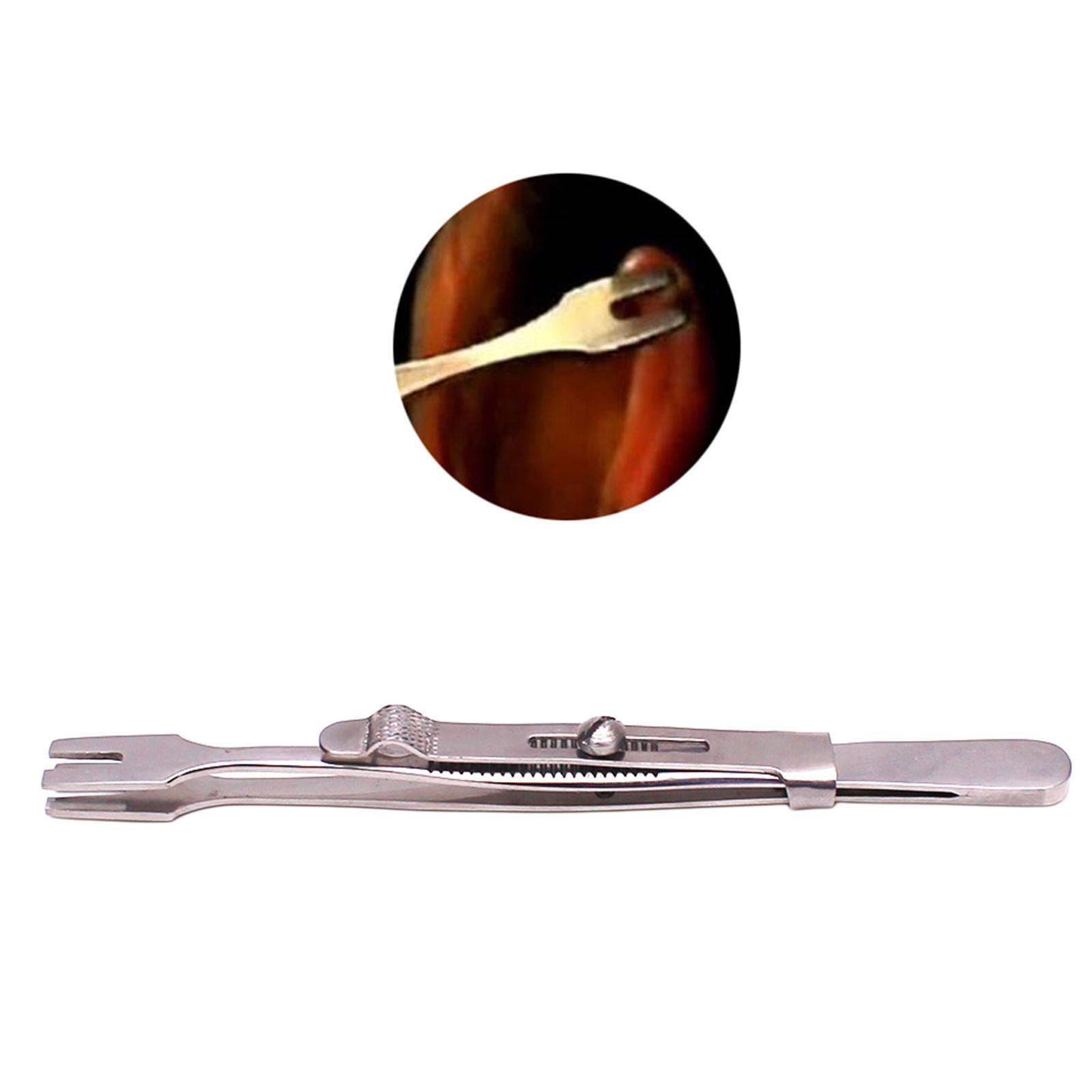 Body Piercing Tweezer Forceps Clamp Easy Lock Slotted for Ear Piercing