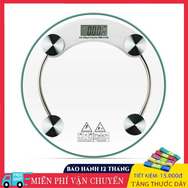 Cân Điện Tử Tròn Mặt Kính Cường Lực Chịu Lực Đến 180kg, Cân Sức Khỏe