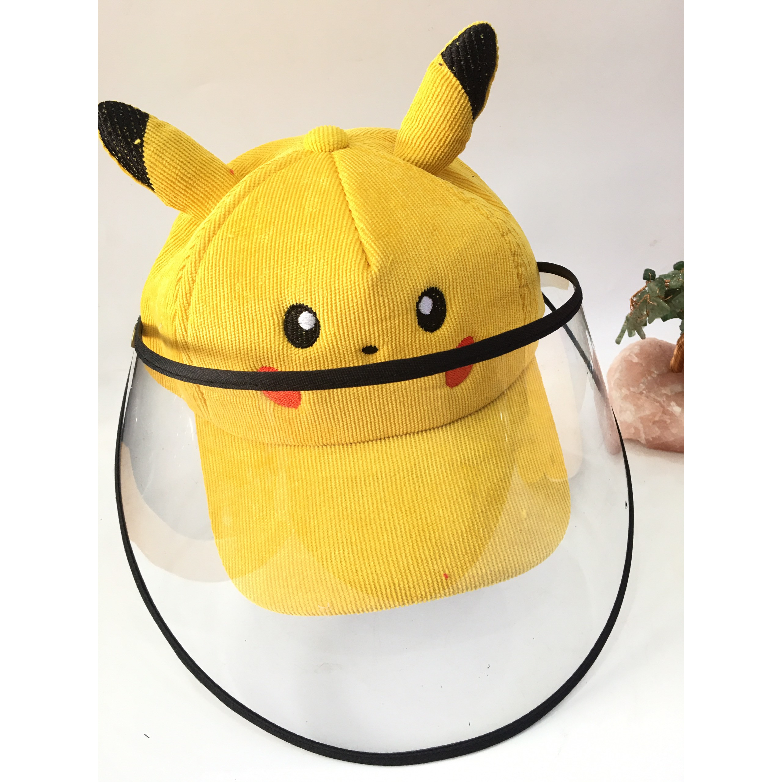 Combo 2 nón pikachu trẻ em bảo vệ mặt chống giọt bắn, khói bụi - màu ngẫu nhiên
