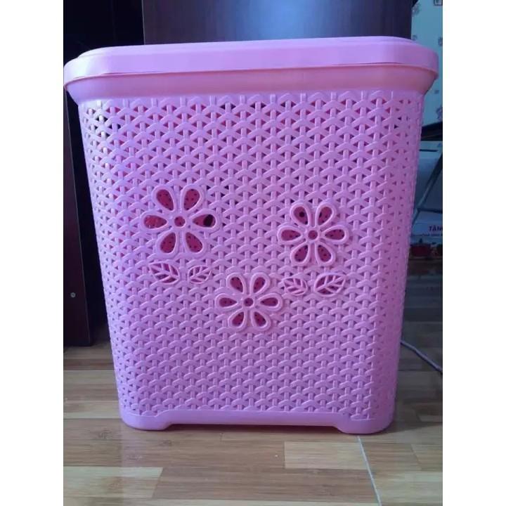 Giỏ đựng đồ có nắp hoa Việt Nhật cao cấp đa năng, đựng quần áo, đồ chơi trẻ em