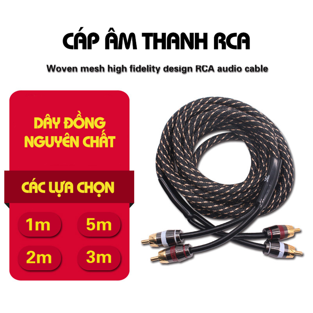 Jack RCA Bọc Dù Nối Loa Ô Tô