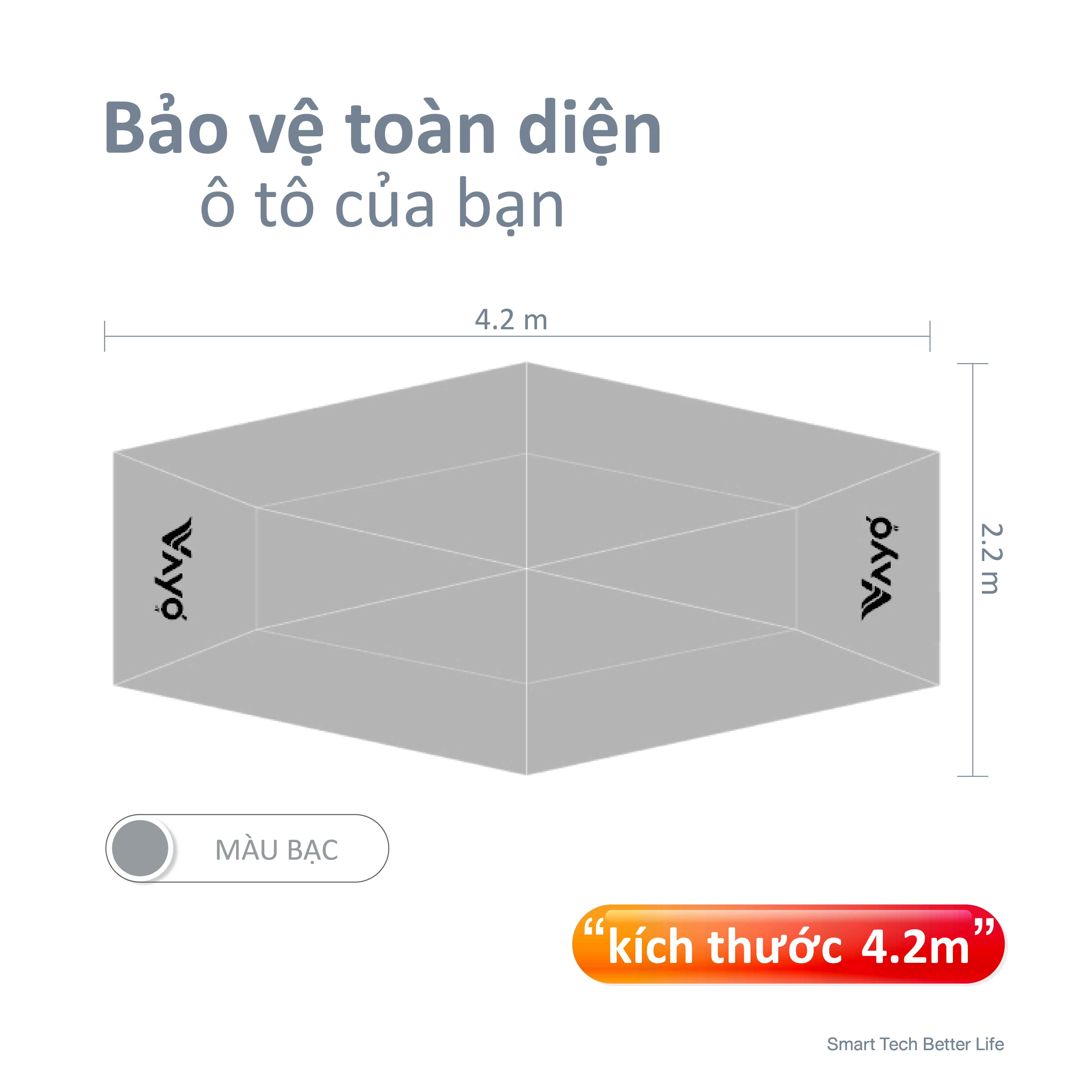 Dù che ô tô thông minh VAYO - Smart Car Umbrella - Hàng chính hãng - điều khiển tự động bằng remote, tháo rời, giảm nhiệt độ 60%, bảo vệ nội thất xe hơi