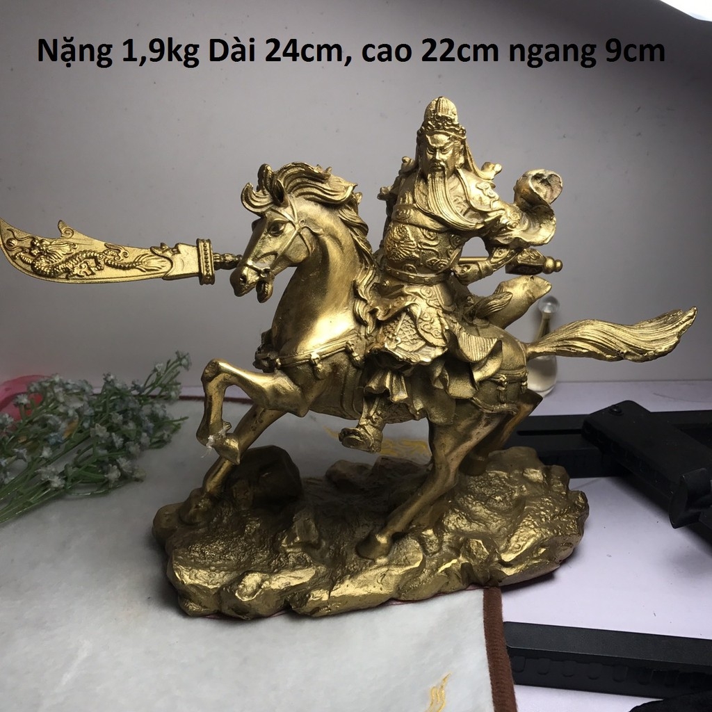 Tượng Quan công cưỡi xích thố bằng đồng MS760