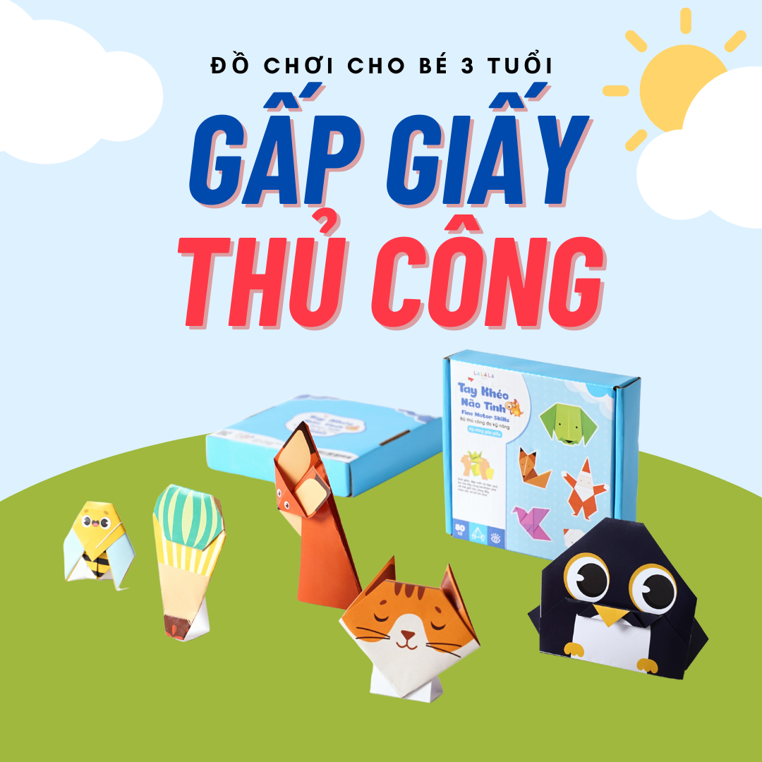 Bộ Luyện Kỹ Năng Gấp Giấy 80 Tờ Cho Bé - Tay Khéo Não Tinh