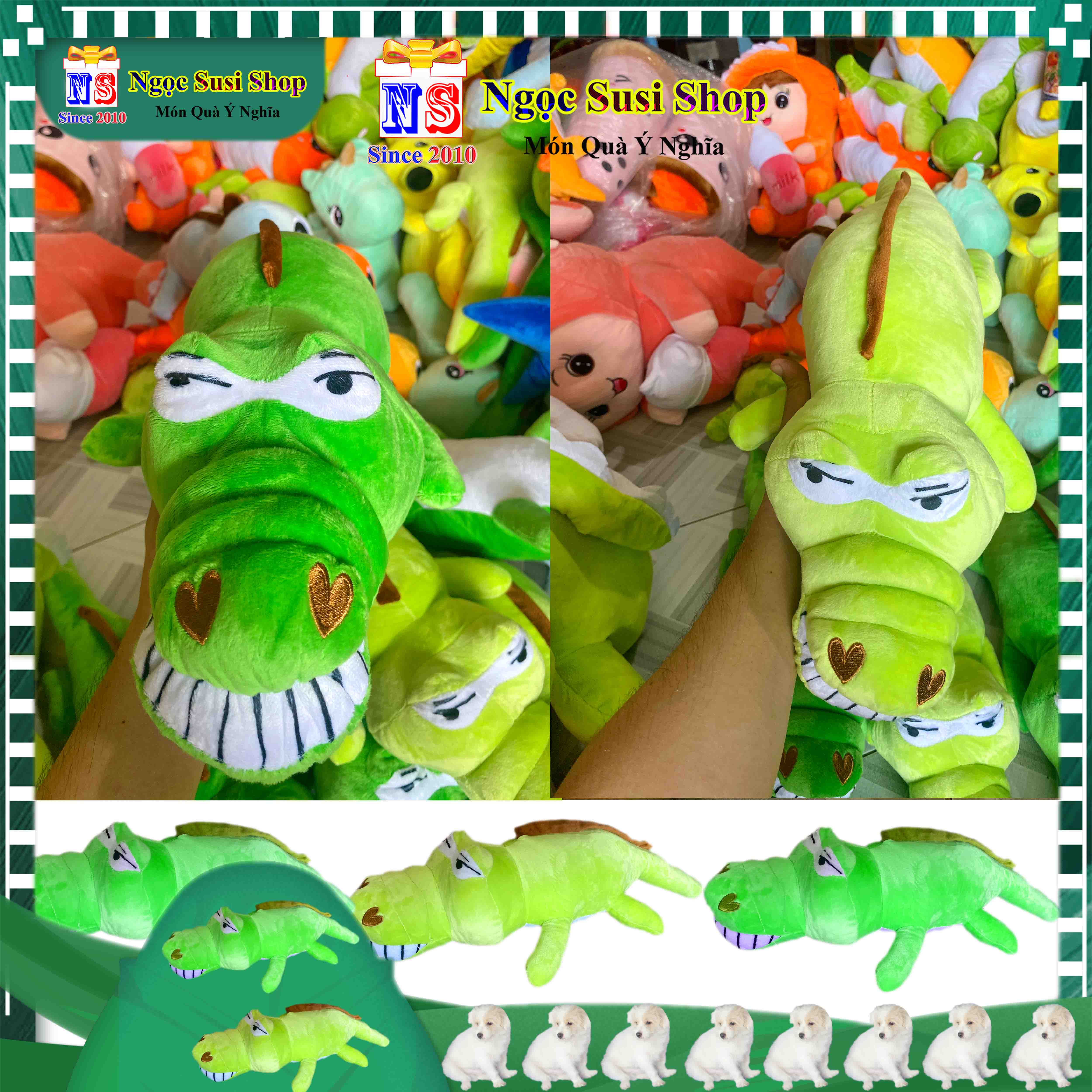 THÚ NHỒI BÔNG CON CÁ SẤU SIZE NHỎ 60CM RẤT DỄ THƯƠNG SIÊU MỀM MỊN CAO CẤP GIAO NGẪU NHIÊN MÀU