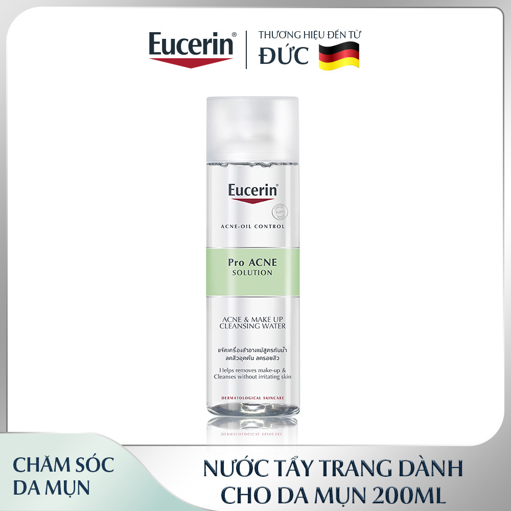 Bộ Kem Chống Nắng Cho Da Nhờn & Mụn Eucerin Sun Gel-Cream Dry Touch Oil Control SPF50+ 50ml và Tẩy Trang Cho Da Mụn Pro Acne 200ml