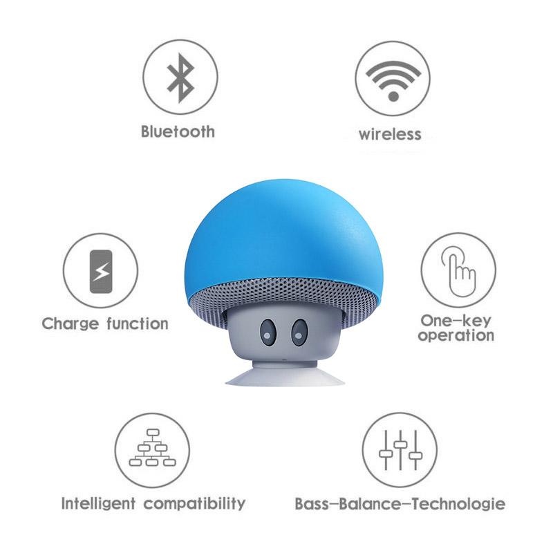 Mini Hoạt Hình Dễ Thương Hình Nấm Loa Bluetooth Không Dây Tương Thích Ngoài Trời Di Động Loa Chống Nước Âm Thanh Nổi Cho iPhone Xiaomi Color: Pink