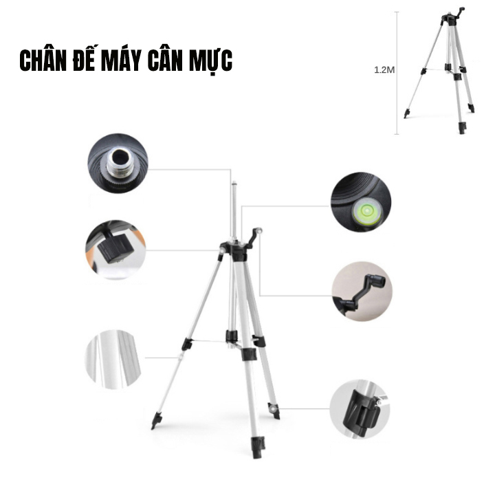 Máy cân mực laser-máy cân bằng laser 5 tia XCORT KÈM CHÂN 1.2M