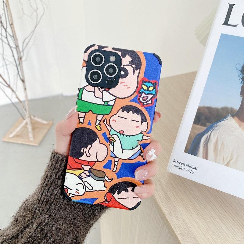 Case Xiaomi Redmi Note 11 11S 10 10S 9S 9 8 Pro 4G 9A 9C Poco M4 X3 GT F3 F2 M3 Pro 5G Soft Straight Edge Phone Case Precise Hole Motif Shinchan and Family