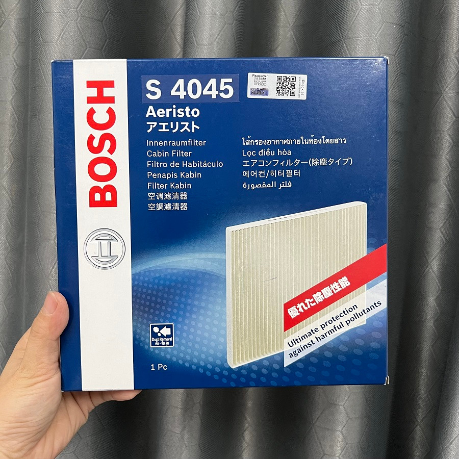 Lọc Điều Hòa Loại Tiêu Chuẩn BOSCH Ariesto S4045 Cho Xe Camry , Land Cruiser Parado , Vios