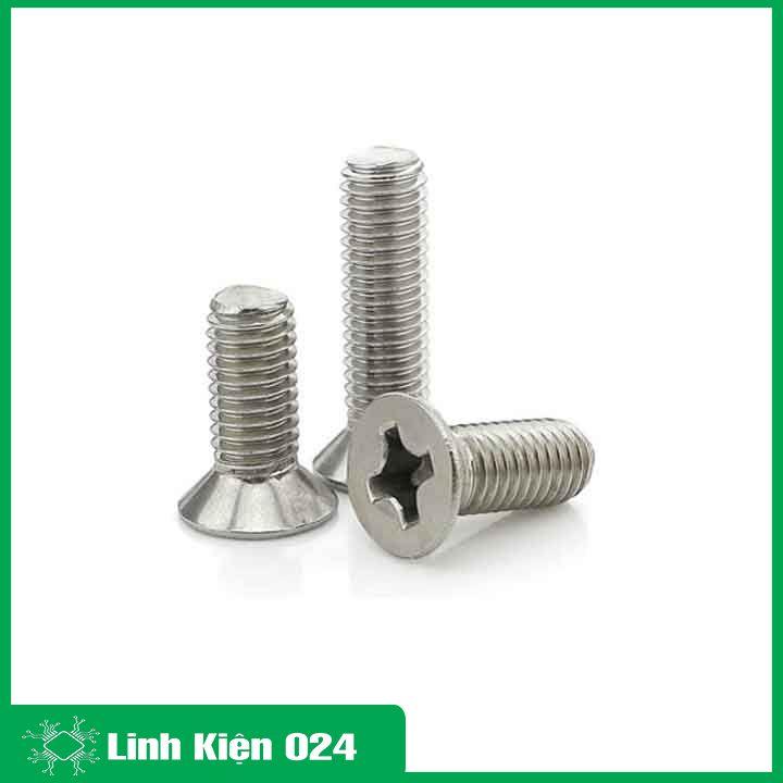 Ốc M2, M2.5, M5 đủ loại 6mm-8mm-20mm ốc bắt động cơ vít bake đầu bằng thân bu lông inox 304