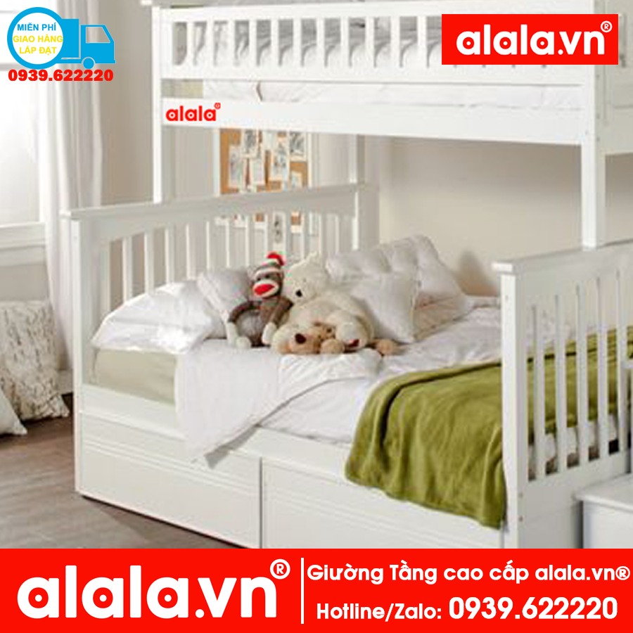 Giường tầng ALALA105 (1m2, 1m4) gỗ thông nhập khẩu - www.ALALA.vn® - Za.lo: 0939.622220