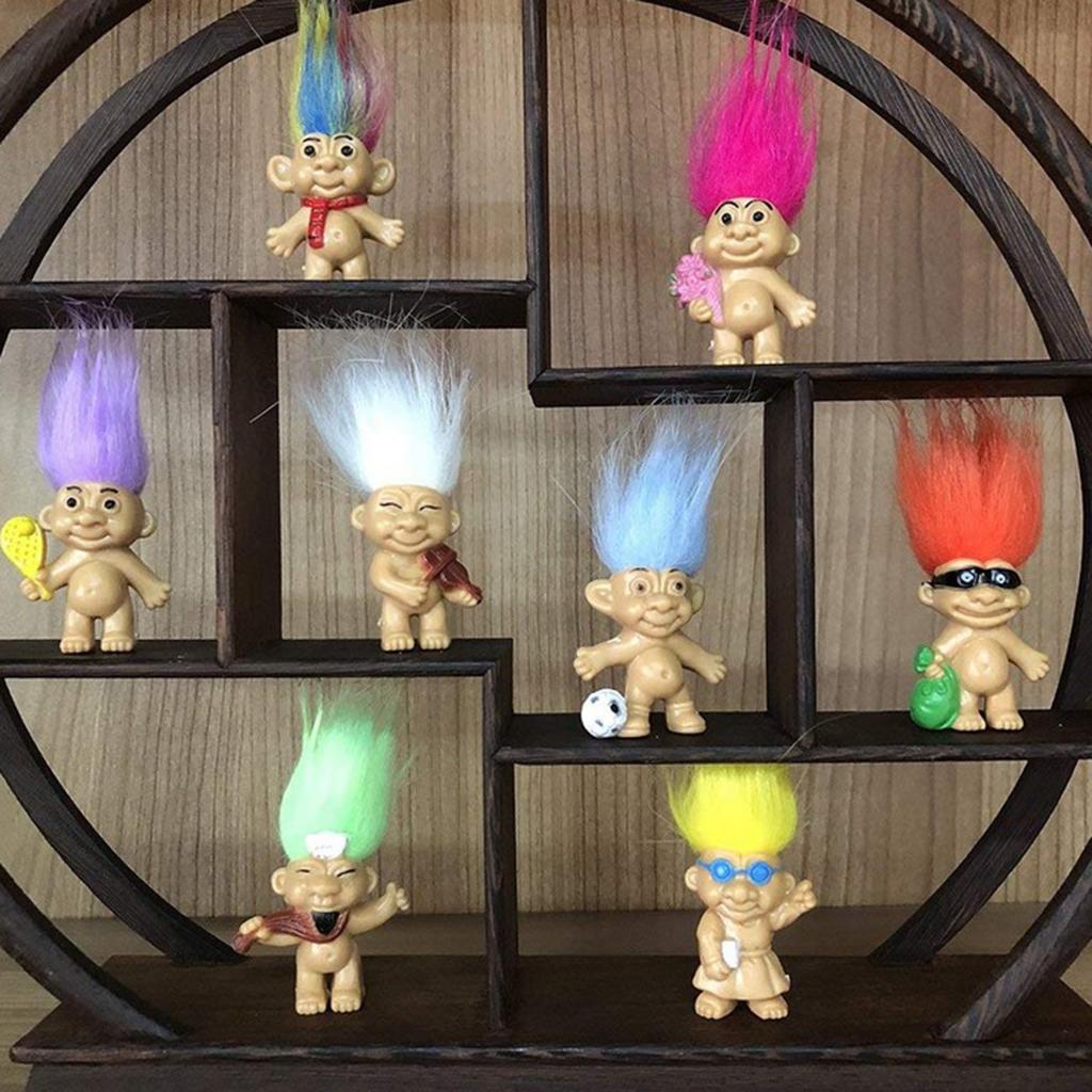 5 Miếng PVC May Mắn Troll Búp Bê An Toàn Đồ Chơi Ngộ Nghĩnh Cho Trẻ Em Bé Dự Tiệc Cung Cấp/Bánh Topper/Trang Trí