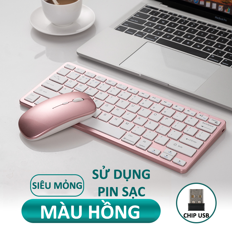 Bộ bàn phím và chuột không dây KB-178 kết nối BLUETOOTH - CHIP USB 2.4GHz siêu mỏng siêu nhỏ gọn không gây tiếng ồn khi gõ