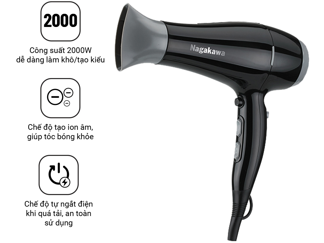 Máy sấy tóc Nagakawa NAG1606 - Hàng chính hãng