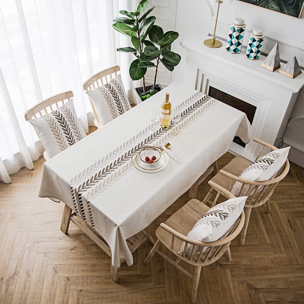 Khăn trải bàn/khăn trải bàn hình chữ nhật vuông thanh lịch cho nhà bếp trang trí bàn ăn màu xanh hình cây nước hình chữ nhật/thuôn dài 130 x 180cm