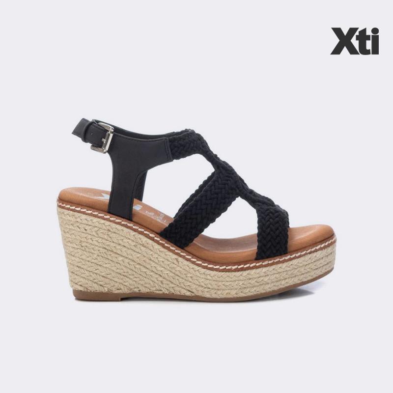 Giày Sandal Nữ Đế Xuồng XTI Beige TeXTIle Ladies Sandal