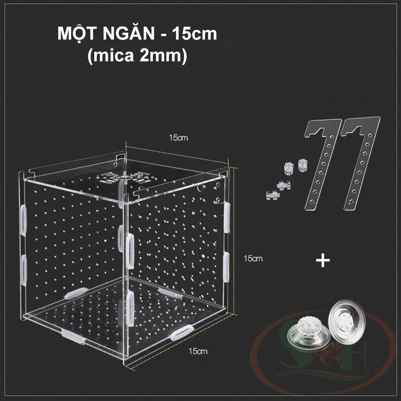 Box mica hít treo đa năng lồng tách dưỡng cây cá tép