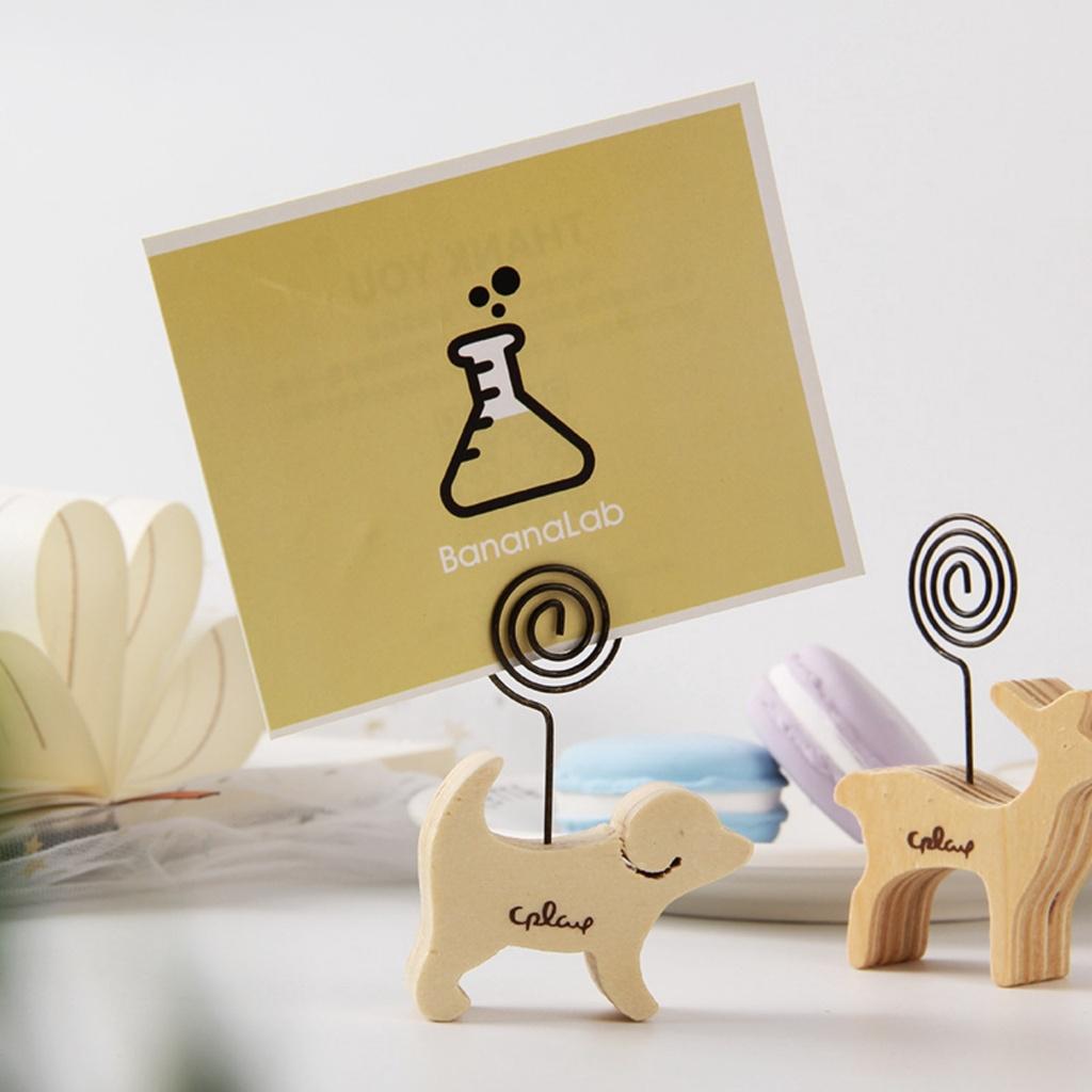 Kẹp ảnh để bàn đế bằng gỗ hình động vật đơn giản, kẹp cardvisit, note, quà tặng ý nghĩa Tú Vy Studio