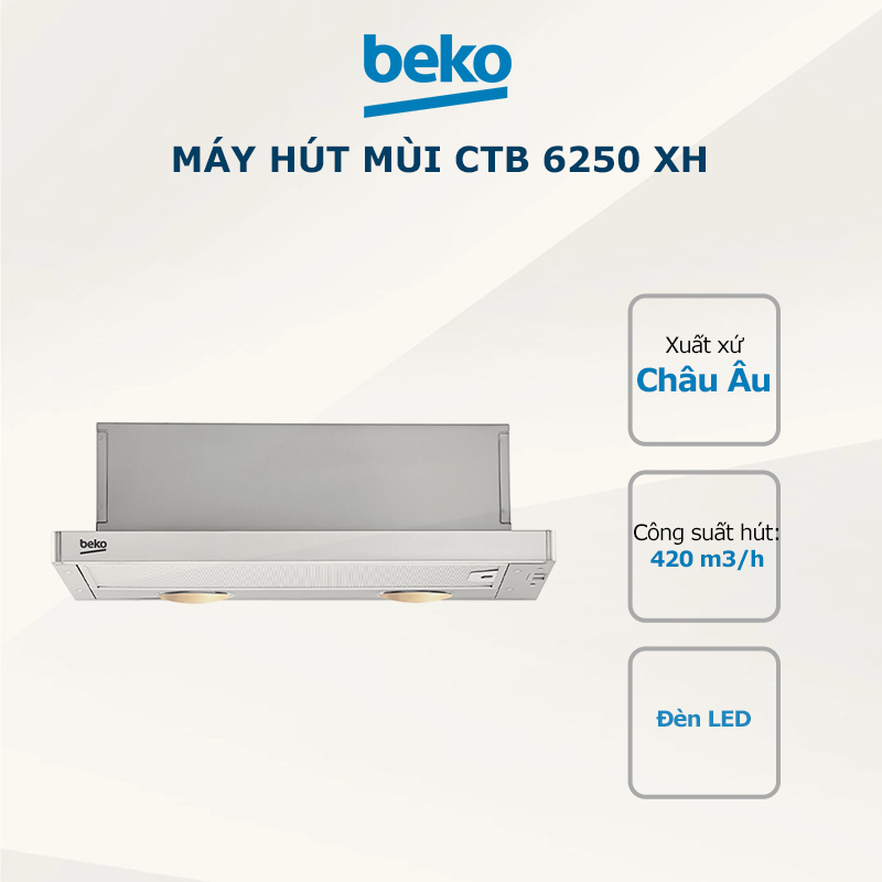 Máy hút mùi BEKO CTB 6250 XH - Hàng chính hãng