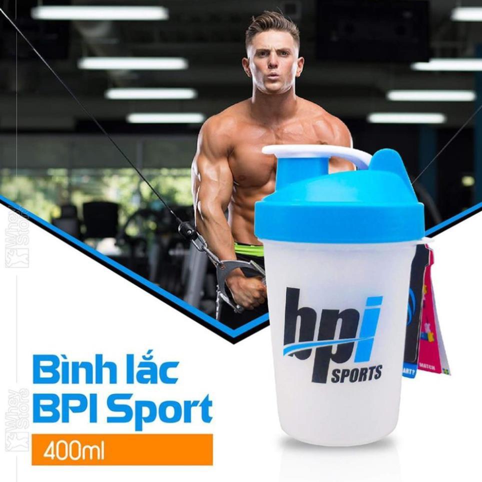 Bình Nước Tập Gym - Bình lắc BPI 400ml - Nhựa cao cấp không mùi - An Toàn Cho Người Dùng