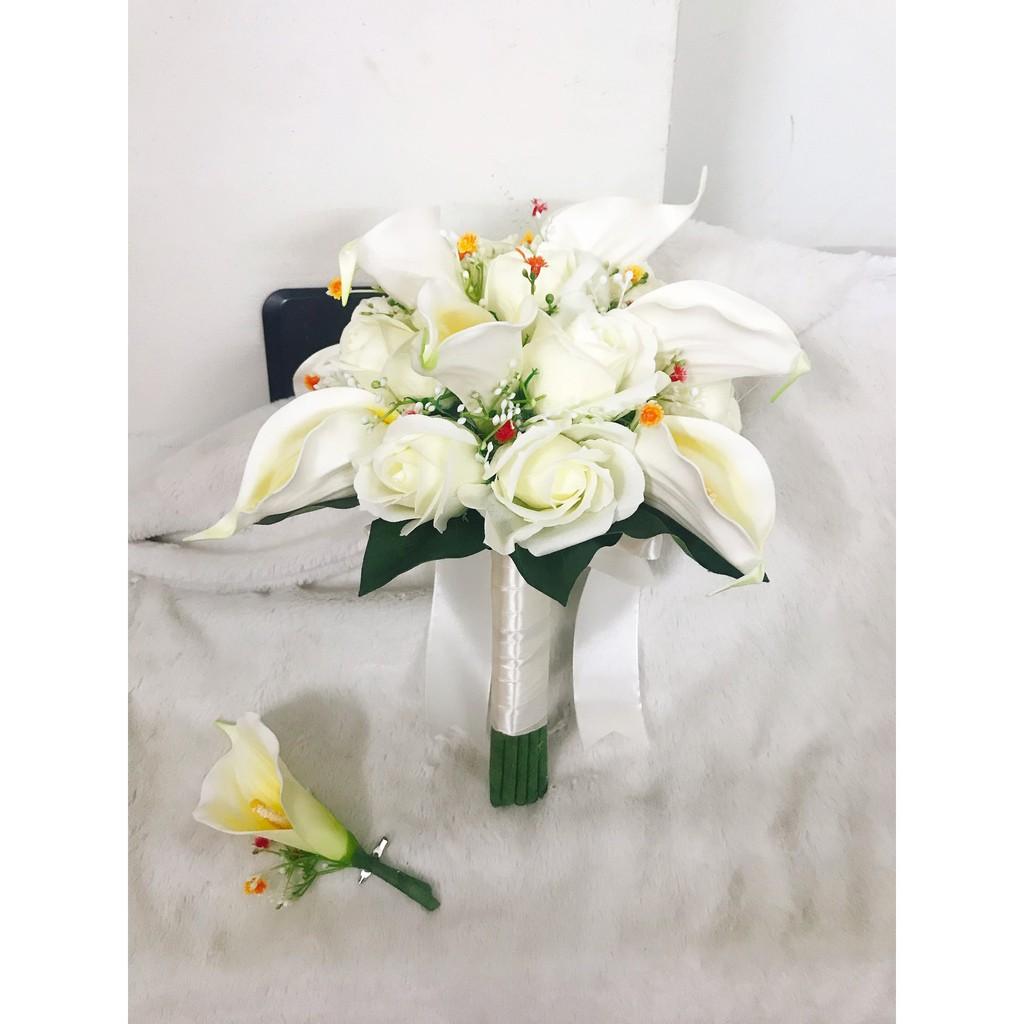 Hoa Cầm Tay Cô Dâu ️ Hoa Cưới Sáp Thơm & Hoa Rum