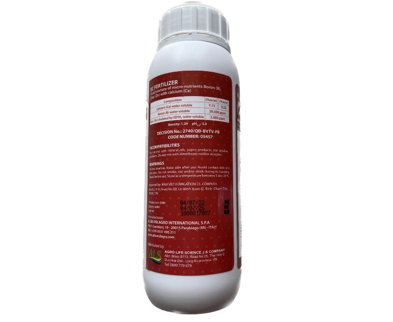 Phân bón lá vi lượng CALCIBOR - Hạn chế rụng bông, trái non - Giúp bóng trái, chống thối trái