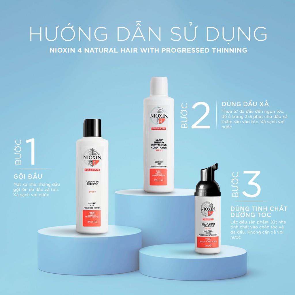 Bộ Chăm Sóc Tóc Nioxin 4 Dành Cho Tóc Nhuộm, Thưa Mỏng Và Rụng Nhiều Colored Treated Hair With Progressed Thinning