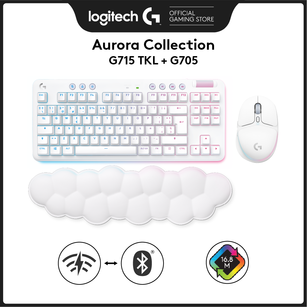 Bộ Sưu Tập Logitech Aurora - Bàn phím cơ không dây G715 TLK, Chuột không dây G705 - Hàng Chính Hãng